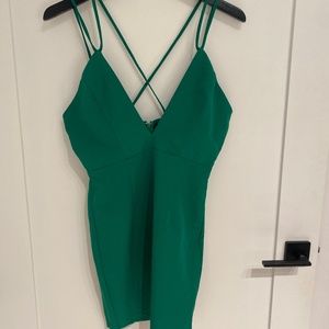 Emerald Green cutout body con dress
